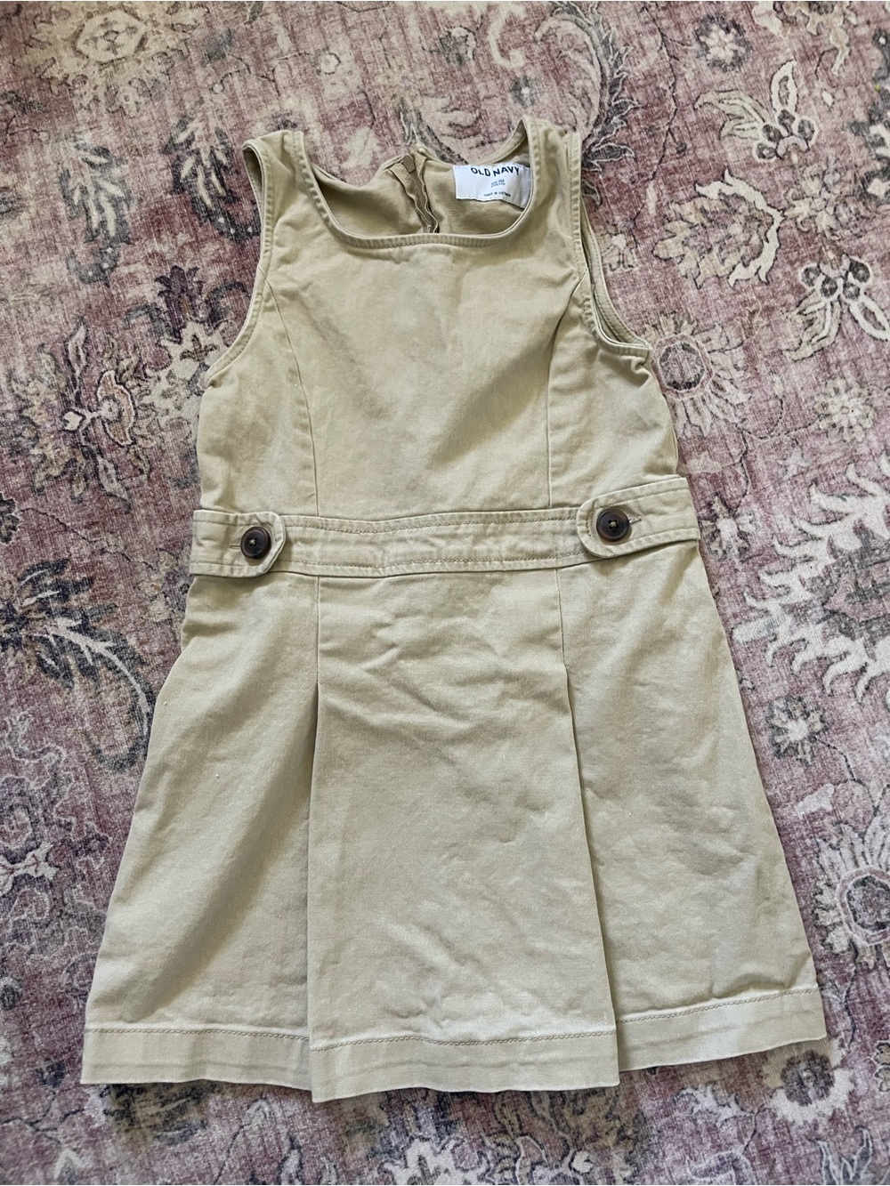 Old Navy Khaki Pinafore Uniform Dress